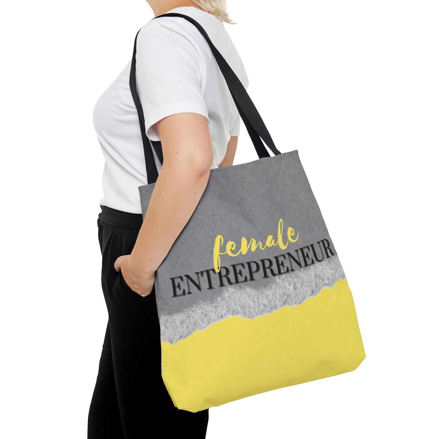 Female Entrepreneur (Yellow and Gray) Tote Bag