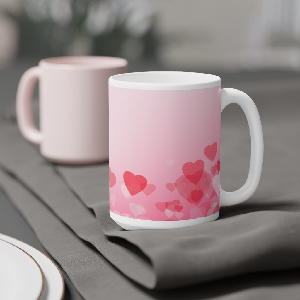 Pink Hearts Ceramic Mugs (11oz / 15oz)