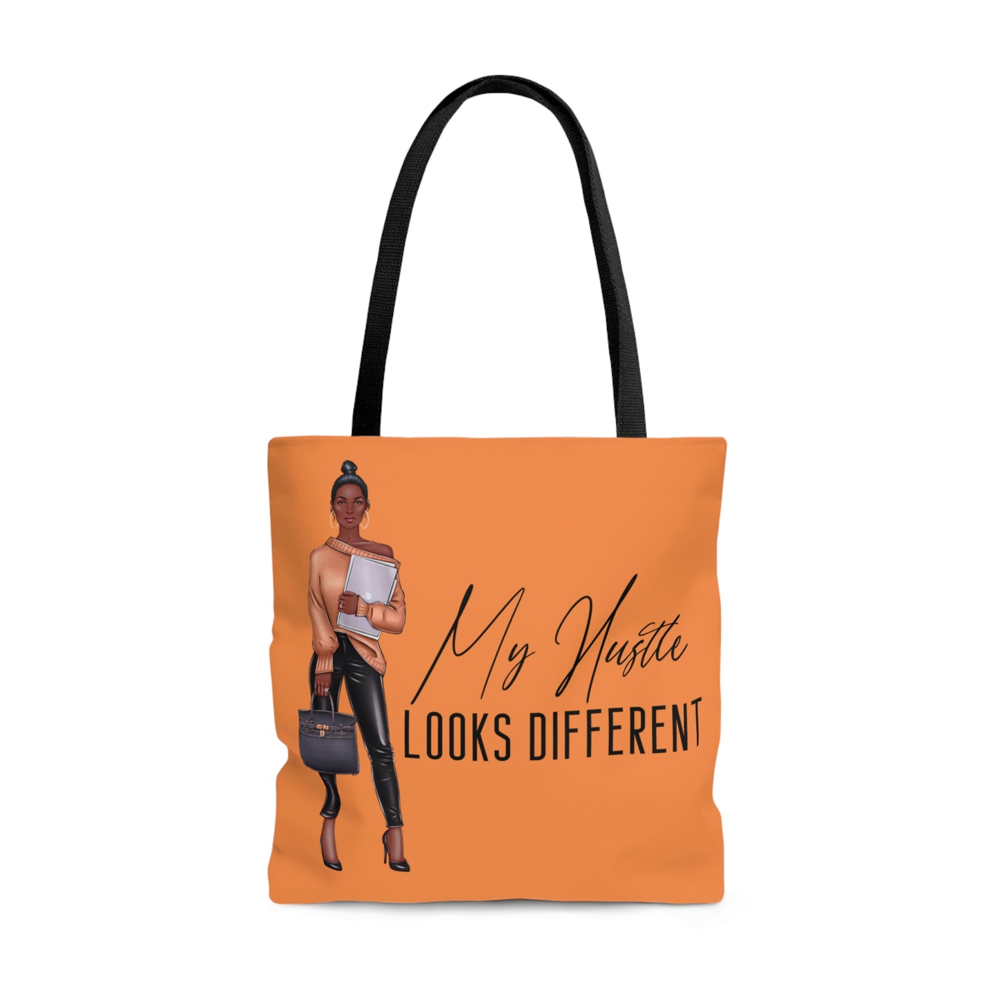 My Hustle Looks Different (Peach and African American) Tote Bag