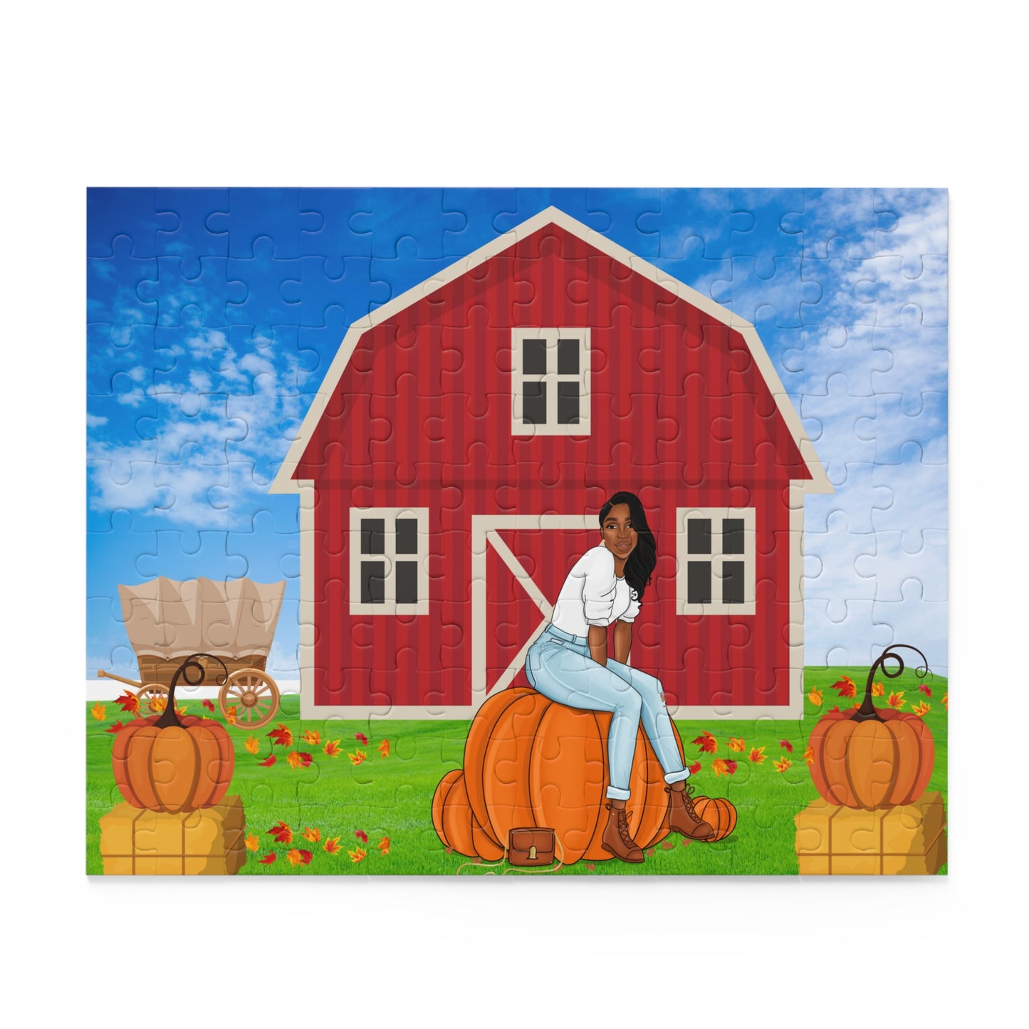 Sitting With The Pumpkins Puzzle 4 (120, 252, 500-Piece)