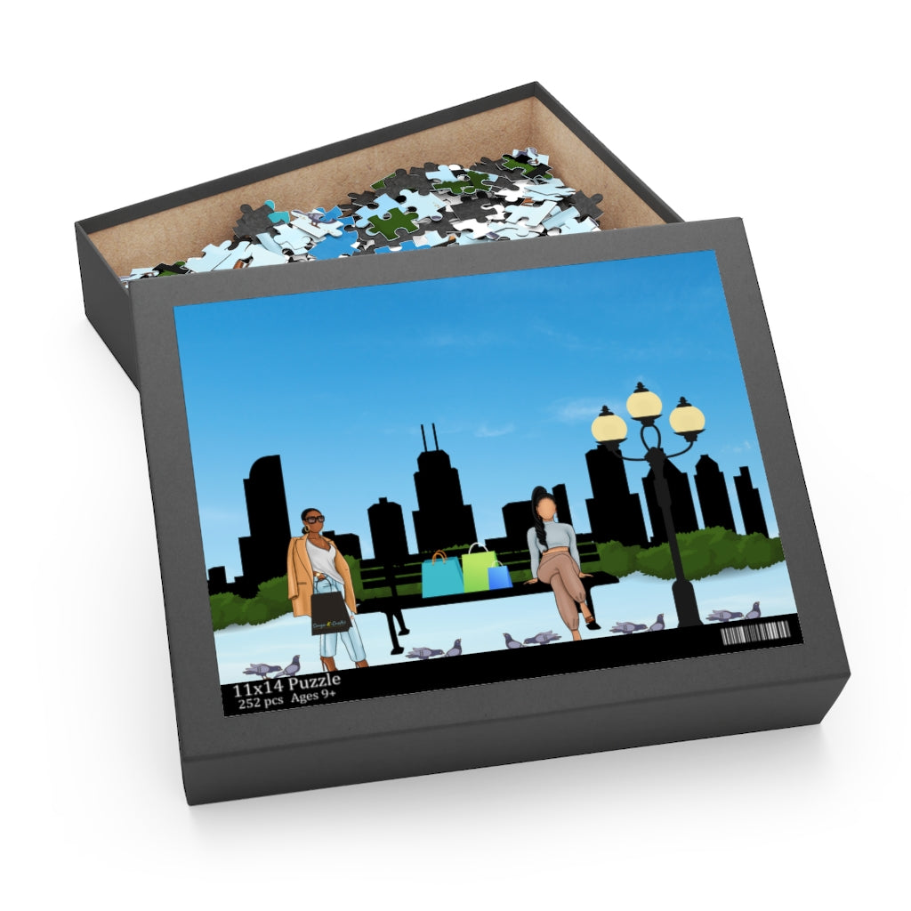Shopping and Chillin' Chicago Skyline Puzzle (120, 252, 500-Piece)