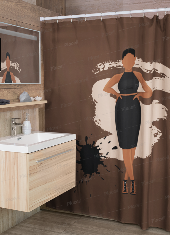 Lady In The Black Dress Shower Curtain