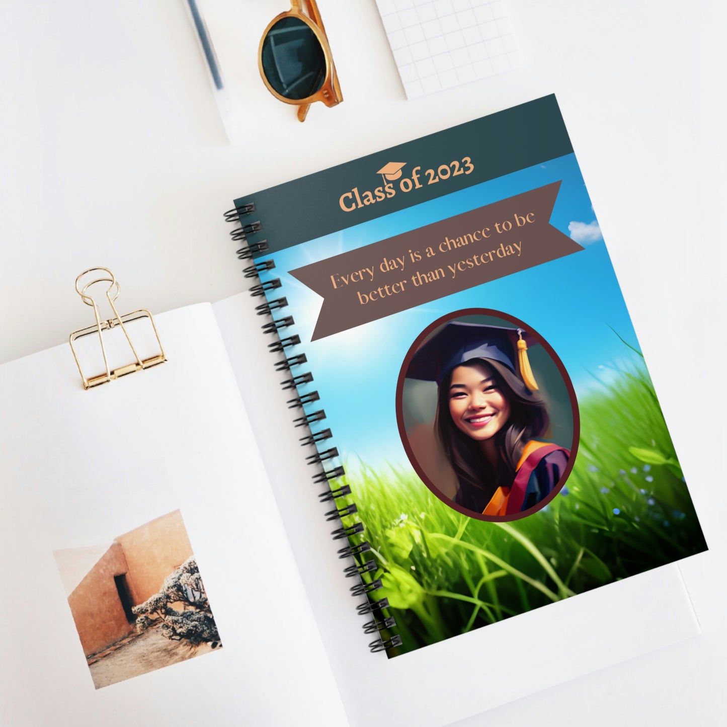 Class of 2023 Graduate Journal - (Asian Young Lady 2) - Ruled Line