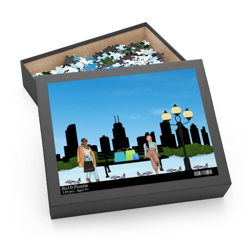 Shopping and Chillin' Chicago Skyline Puzzle (120, 252, 500-Piece)
