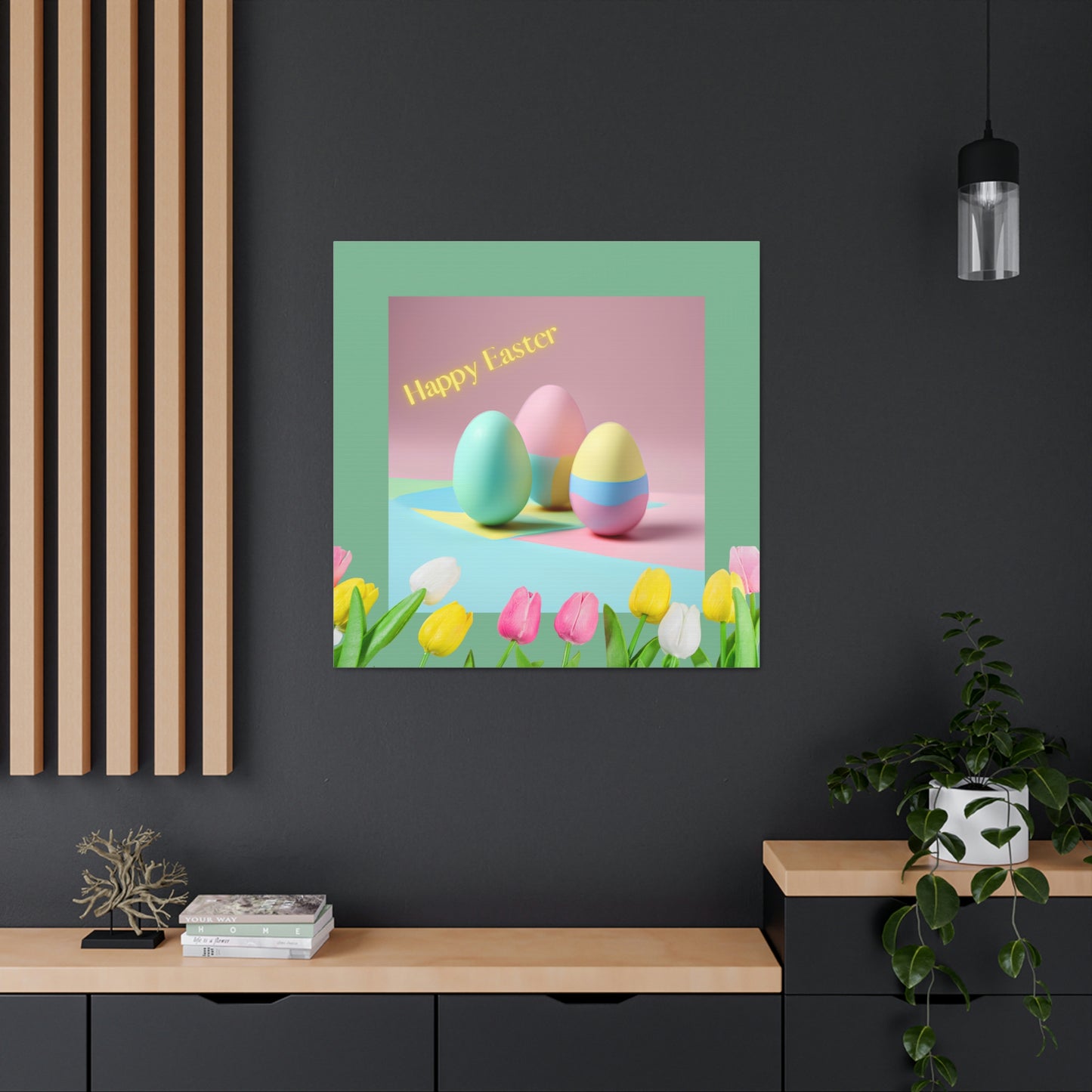 Happy Easter - Eggs and Tulips