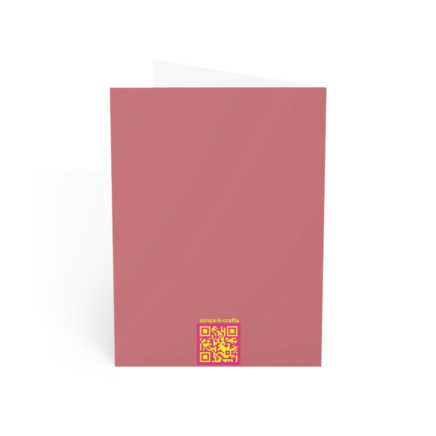 Pink Balloons, Mauve Background, Pink Happy Valentine's Day Folded Greeting Card