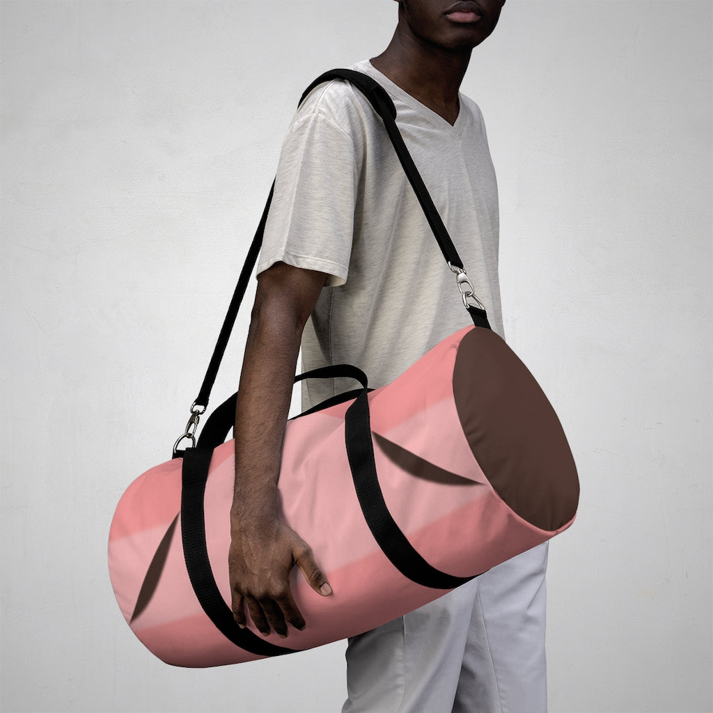 Pink and Brown Duffel Bag