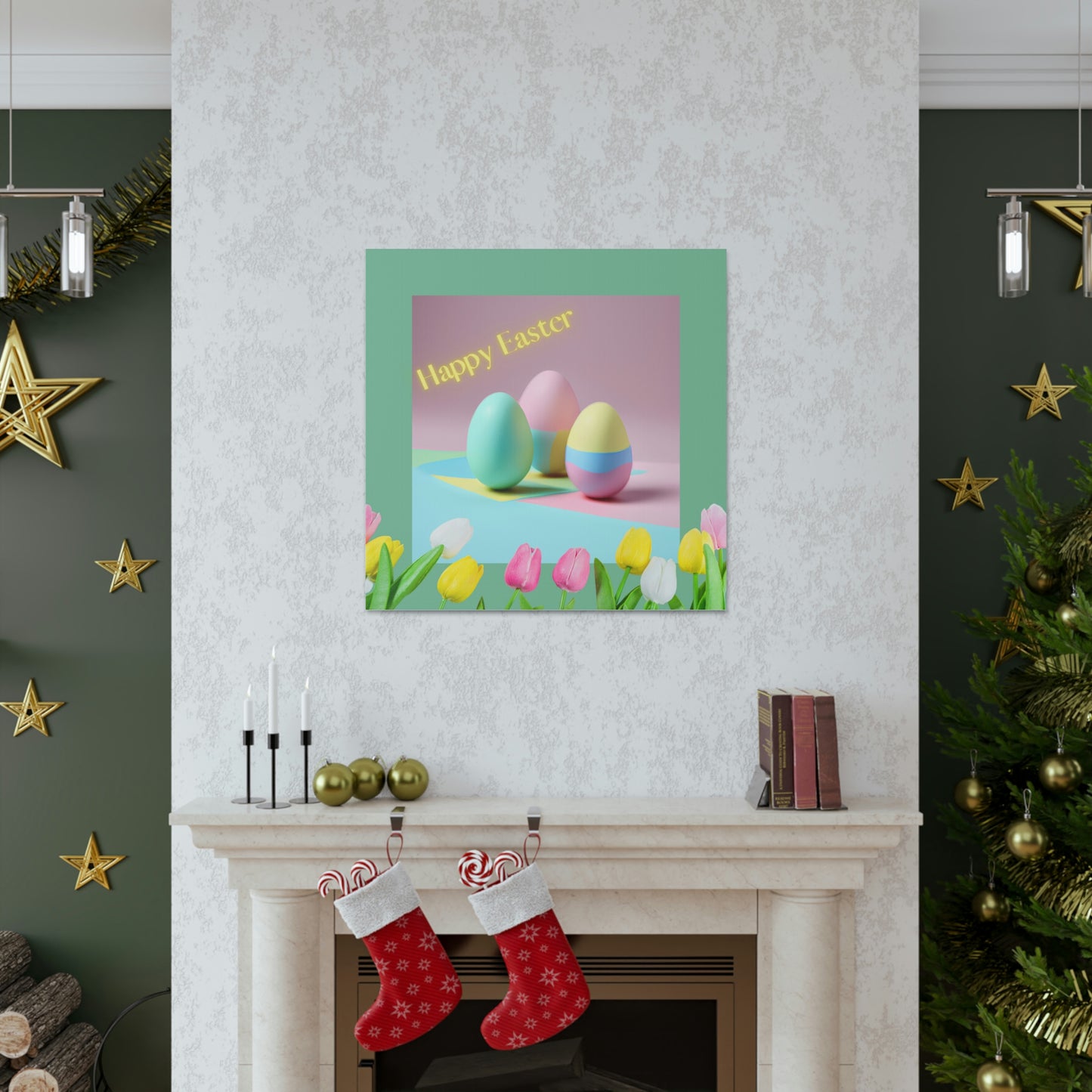 Happy Easter - Eggs and Tulips