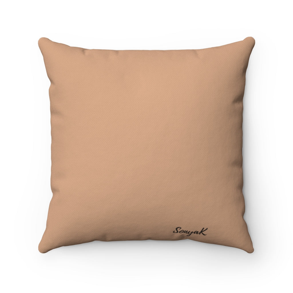 Pink Spun Polyester Square Pillow