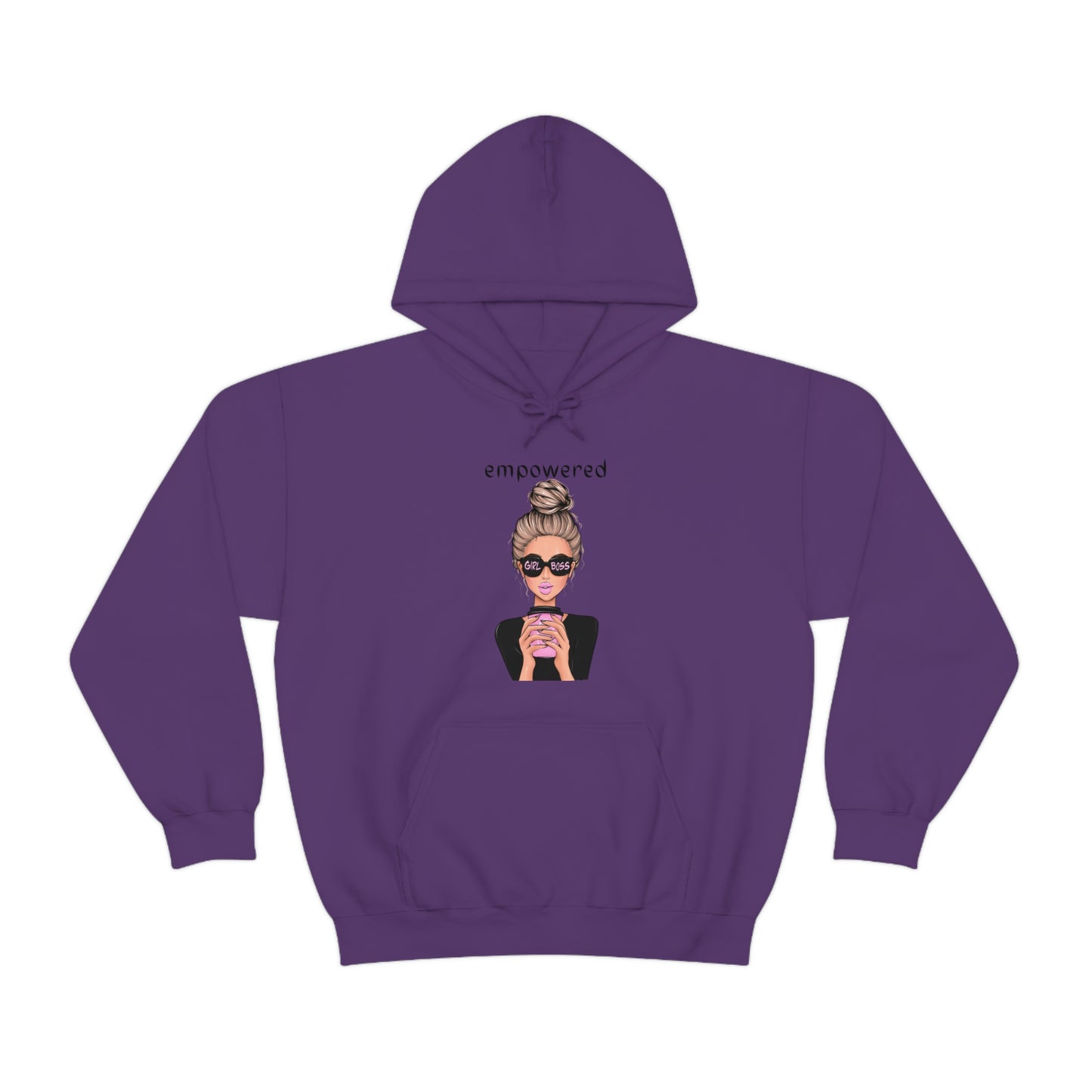 Empowered Girl (Caucasian with blond hair) Boss Hooded Sweatshirt