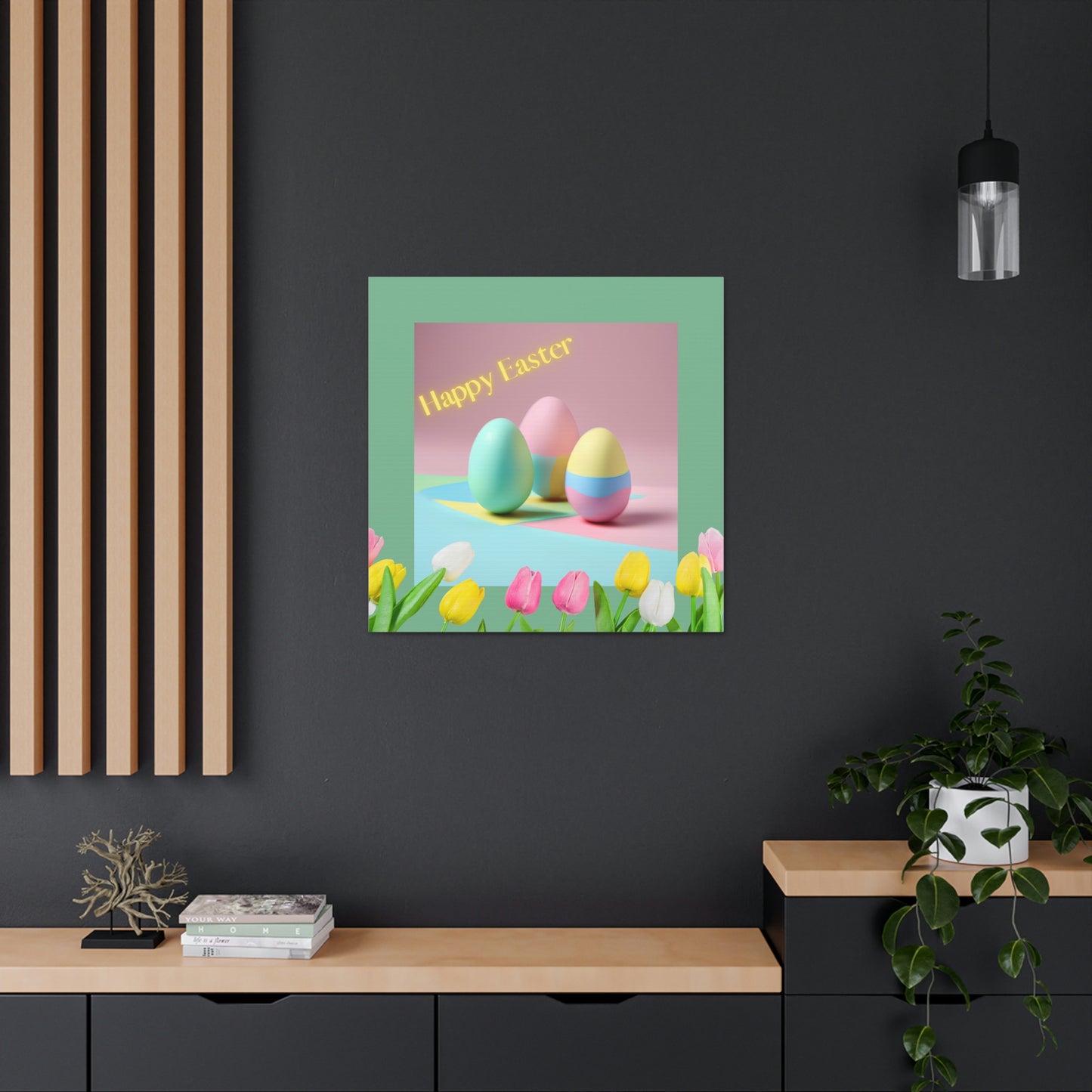 Happy Easter - Eggs and Tulips