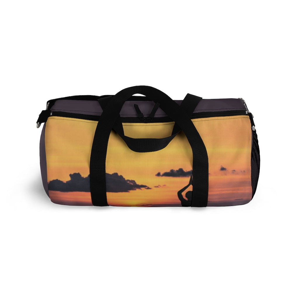 Yoga at dusk Duffel Bag
