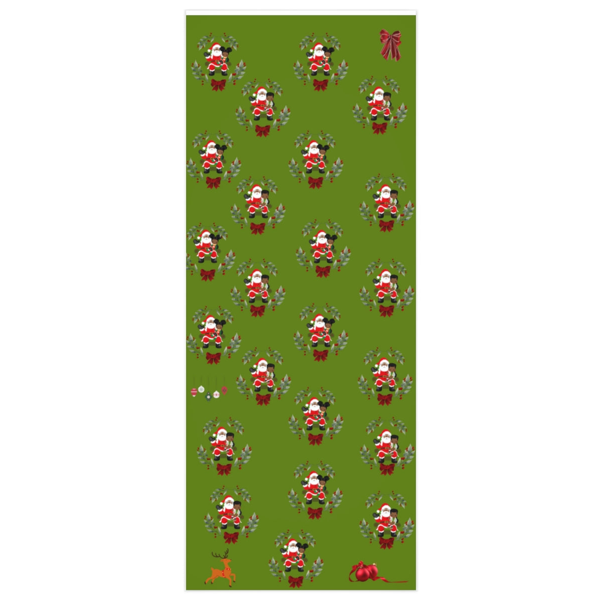 Sitting on Santa's Lap (light green background) - Wrapping Paper