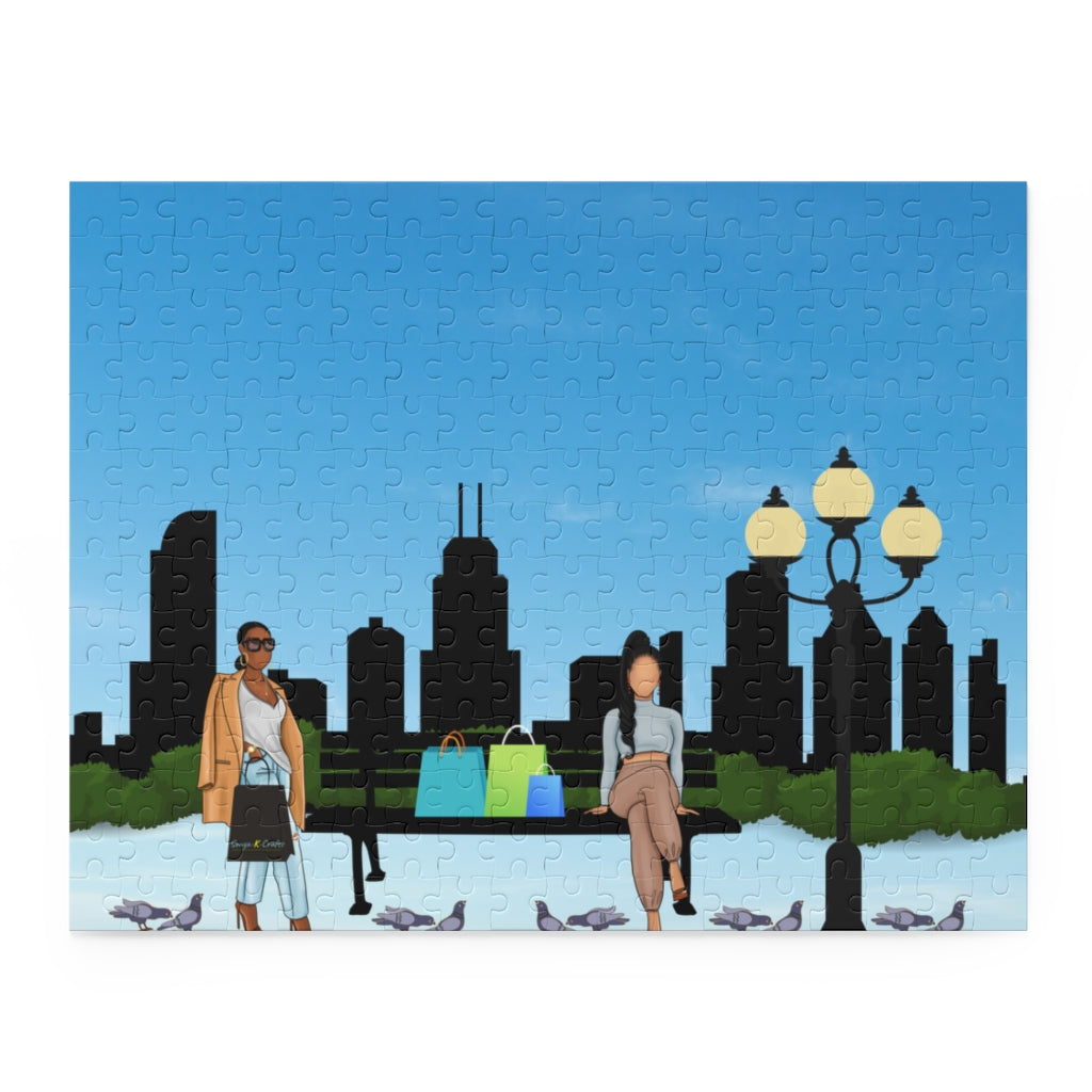 Shopping and Chillin' Chicago Skyline Puzzle (120, 252, 500-Piece)