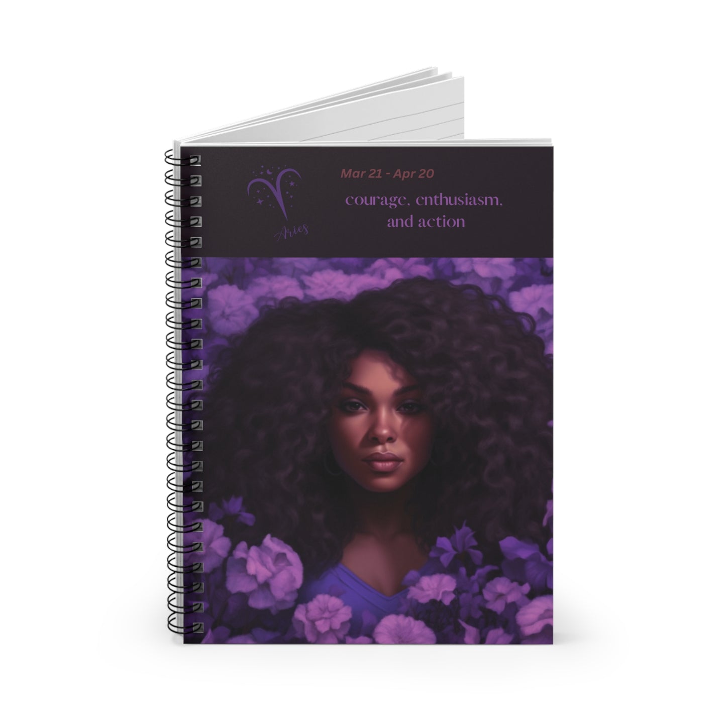 Astrology Collection (Aries - Purple) - AA Culture Journal - Ruled Line