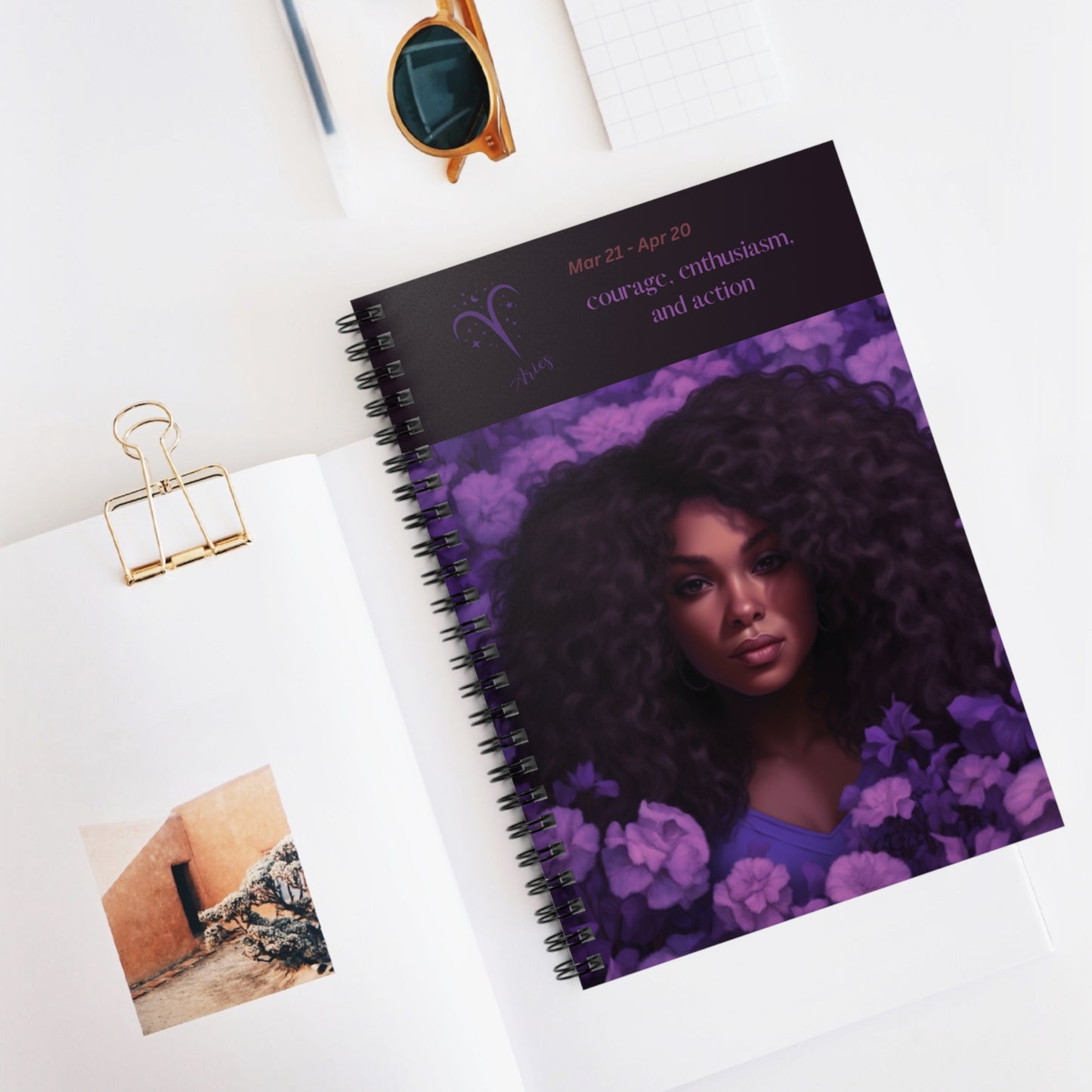 Astrology Collection (Aries - Purple) - AA Culture Journal - Ruled Line