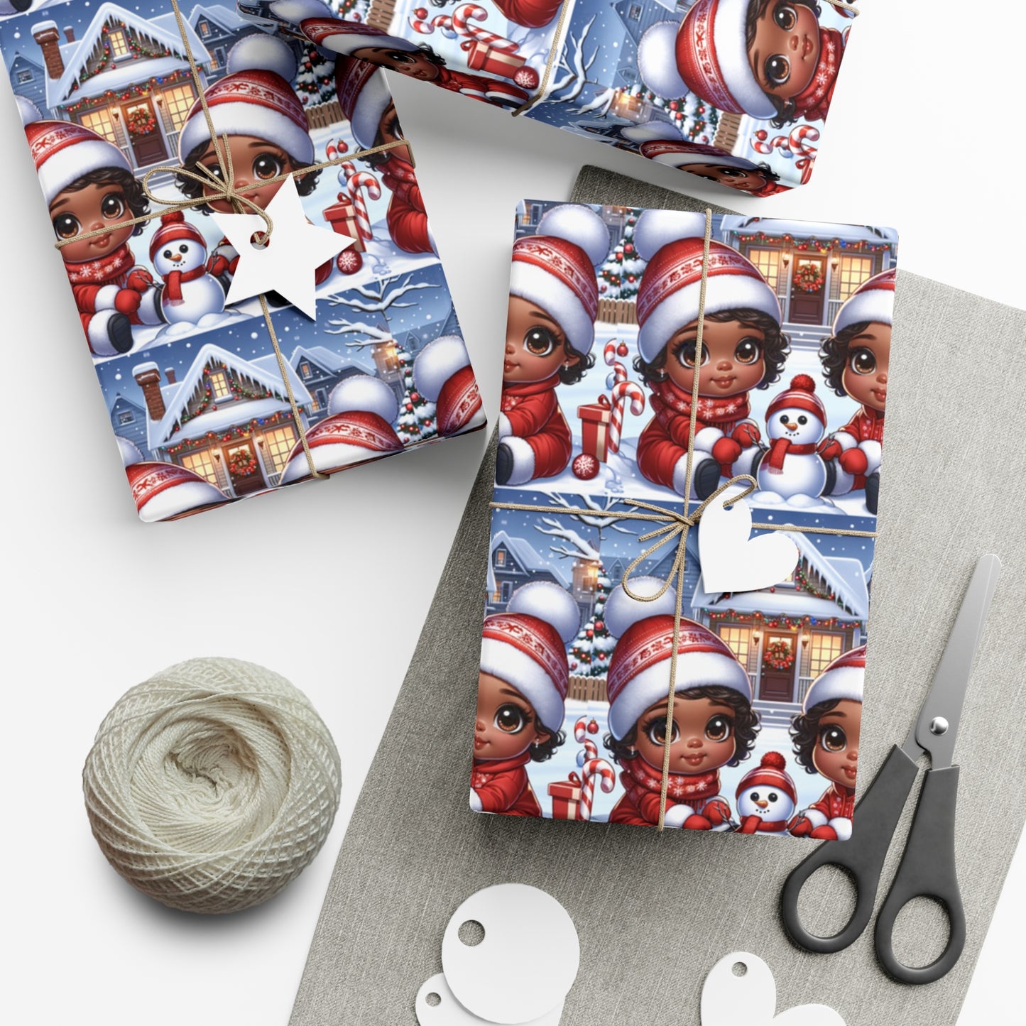 🎁 "Snowy Sweethearts" Holiday Wrapping Paper 🎄