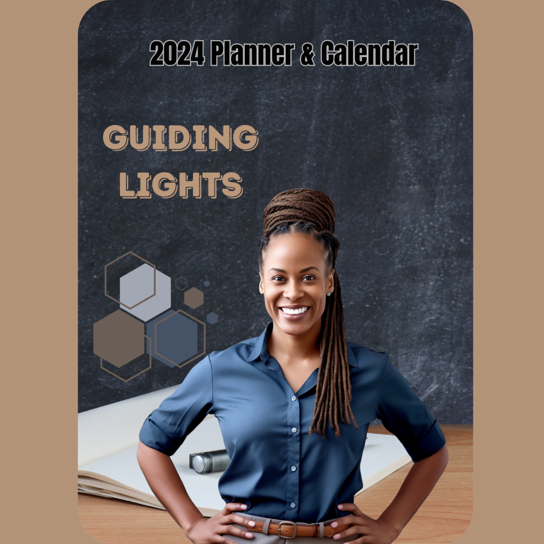 AA Woman With Braids Guided Lights (Teachers) 2024 Calendar/Planner