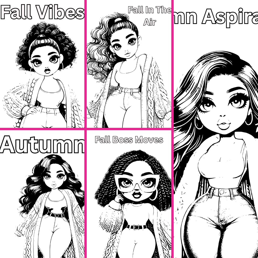 Coloring Pages – Autumn Vibes (5 page bundle)