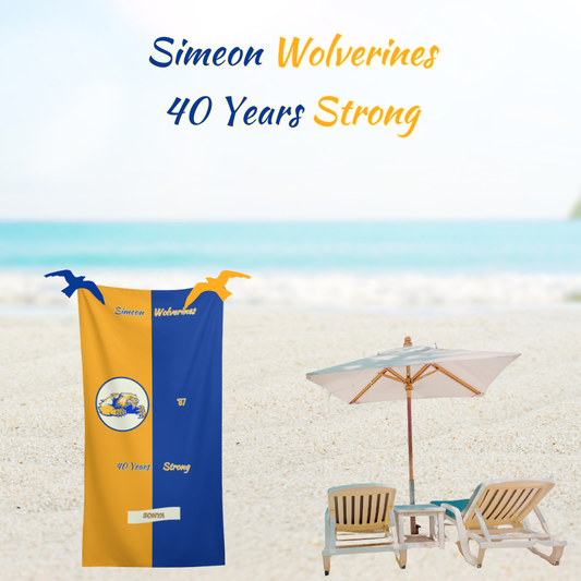 Simeon Wolverines 40th Reunion Beach Towel