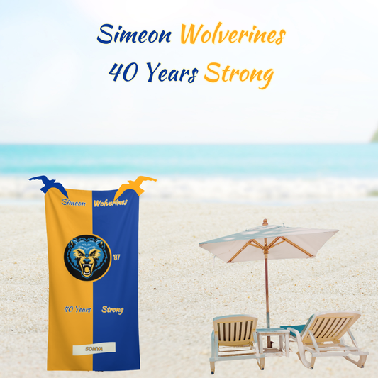Simeon Wolverines 40th Reunion Beach Towel