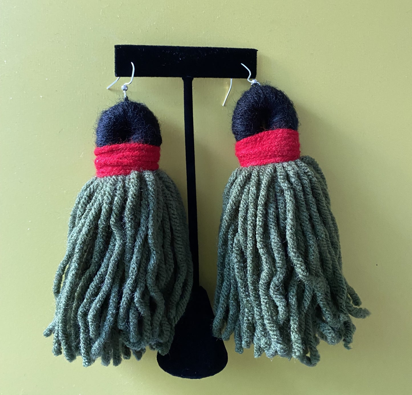 Juneteenth Yarn Tassel Earrings