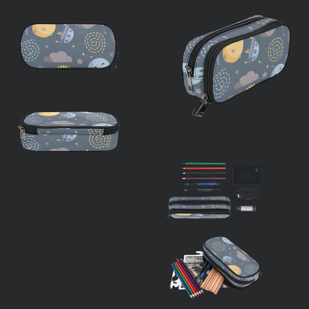 Blues (Planets and Sun) Custom-Designed Pencil Bag