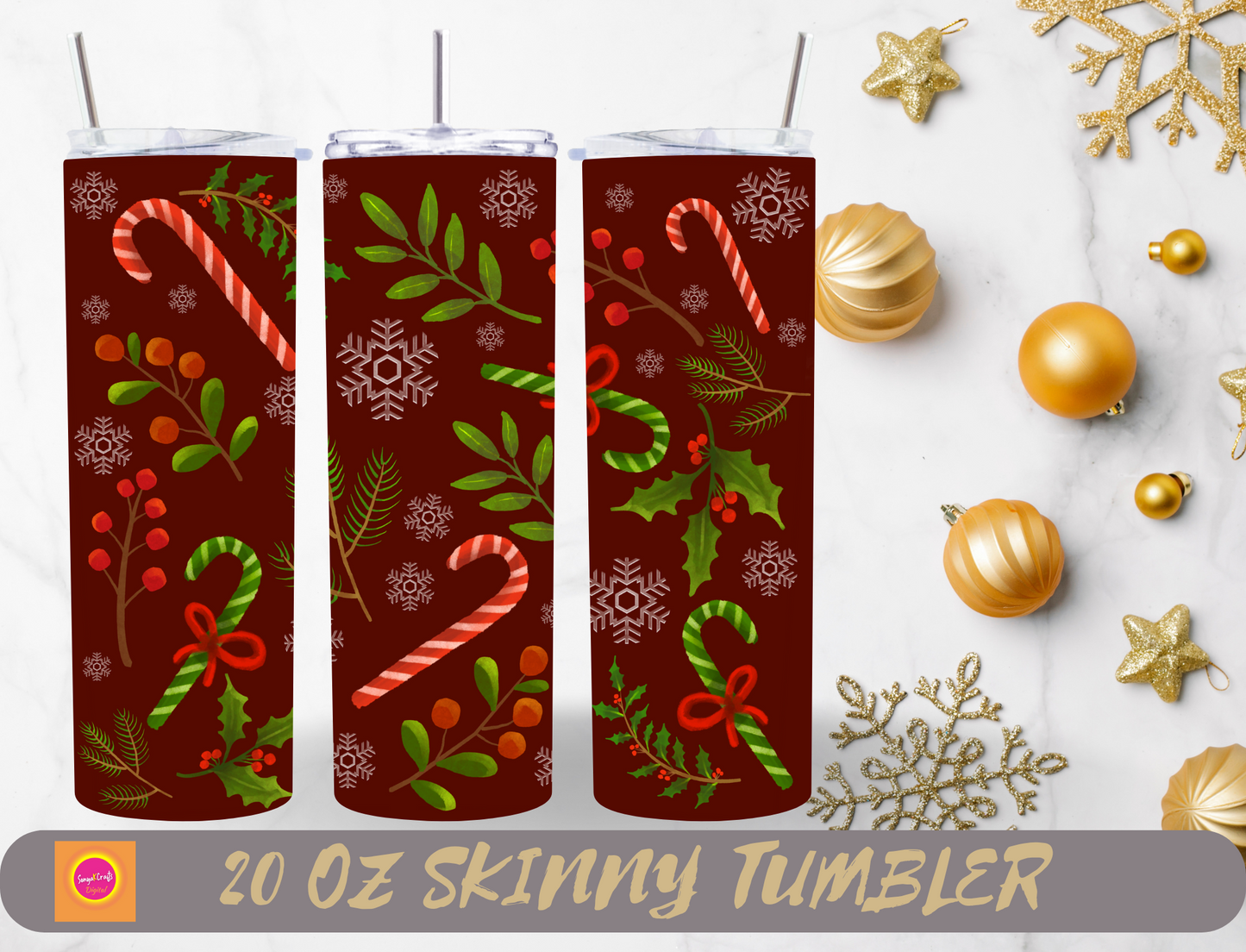 Festive Christmas 20 oz Tumblers