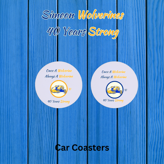 Simeon Wolverines Car Coasters - Set of 2