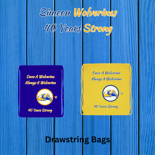Simeon Wolverines 40th Reunion Drawstring Bag - Blue or Gold
