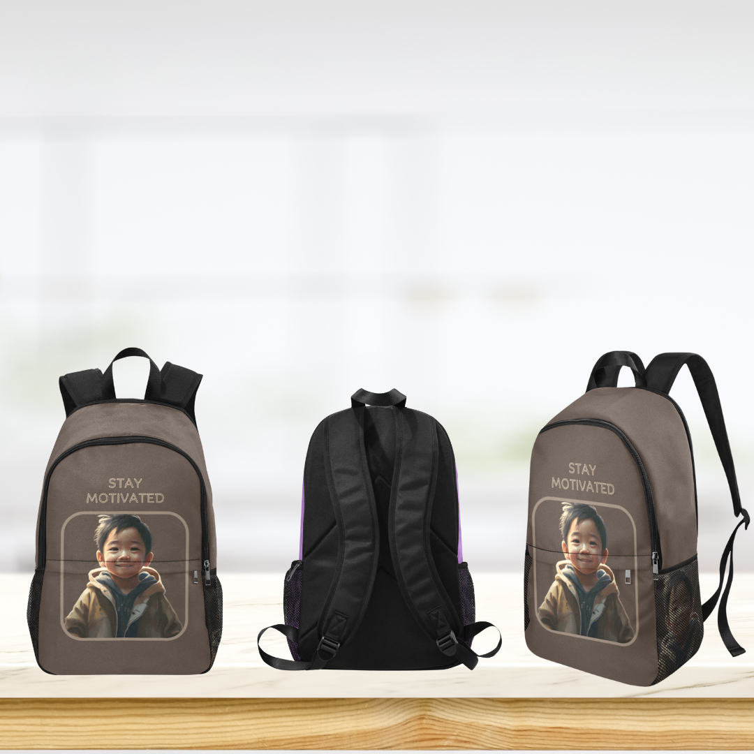Stay Motivated - East Asia Little Boy Custom-Designed Backpack