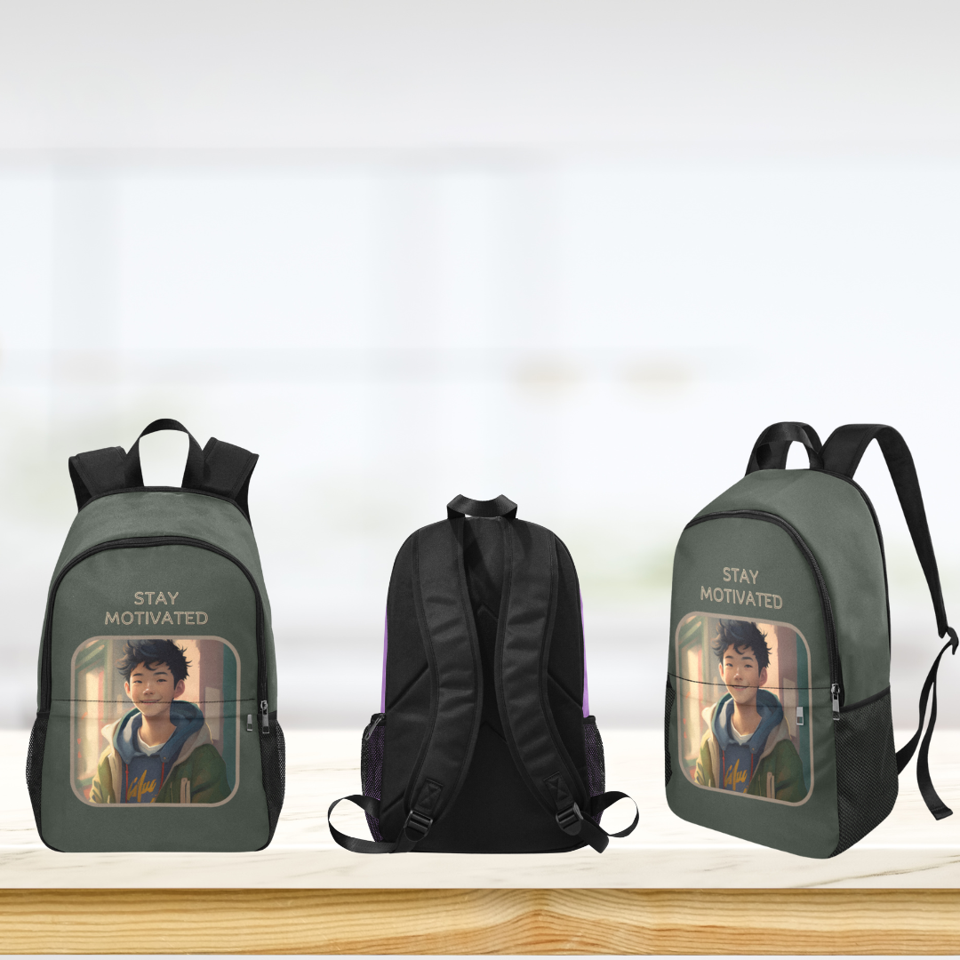 Stay Motivated - East Asia Older Boy Custom-Designed Backpack