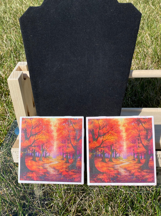 Fall Ceramic Coasters 1