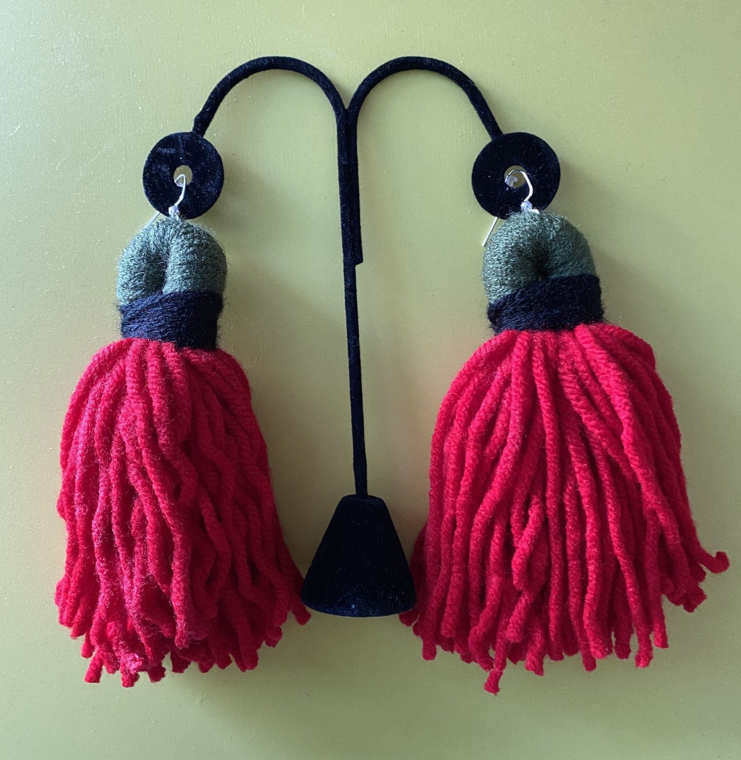 Juneteenth Yarn Tassel Earrings