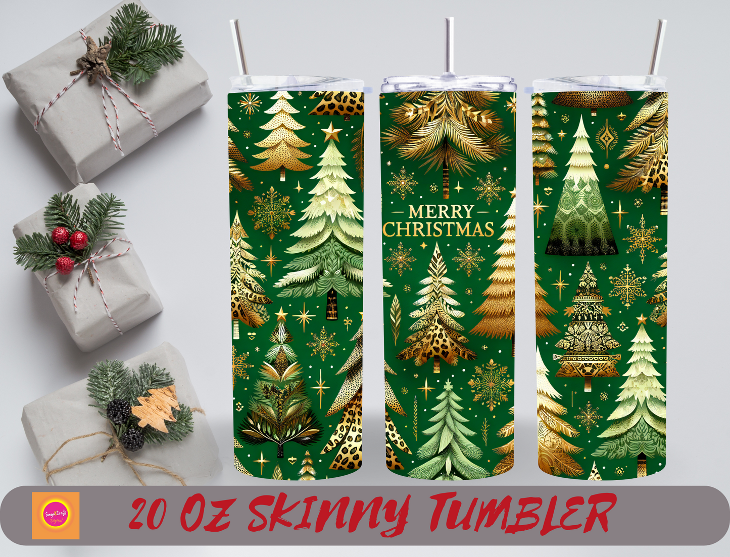 Festive Christmas 20 oz Tumblers