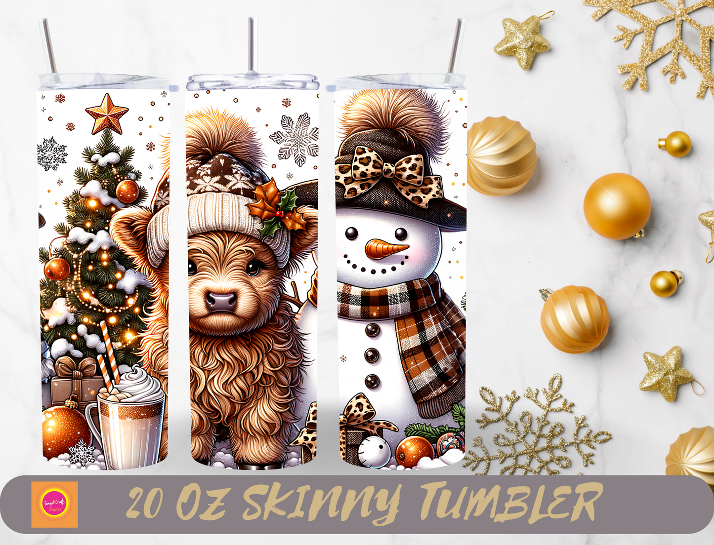 Festive Christmas 20 oz Tumblers