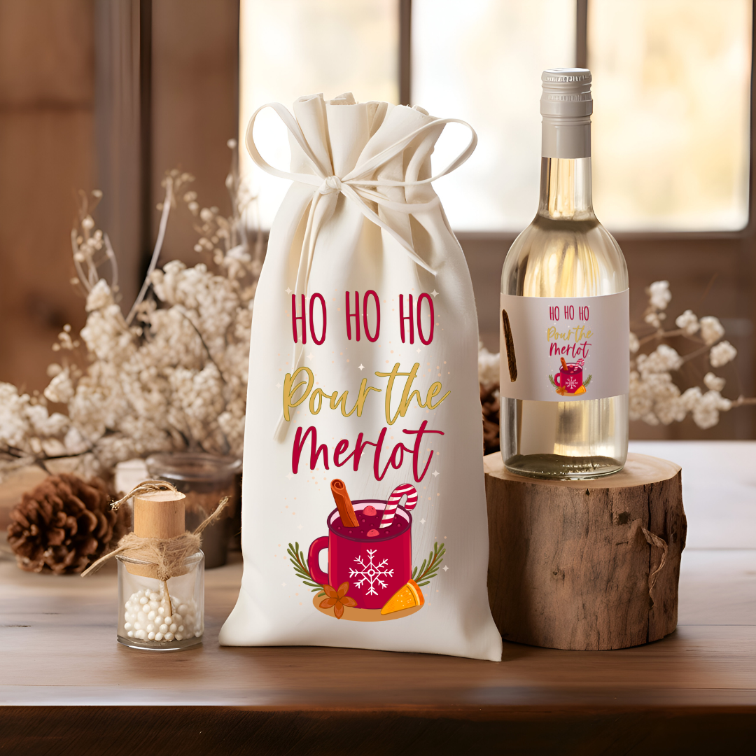 Wine Bag - Ho Ho Ho Pour The Merlot