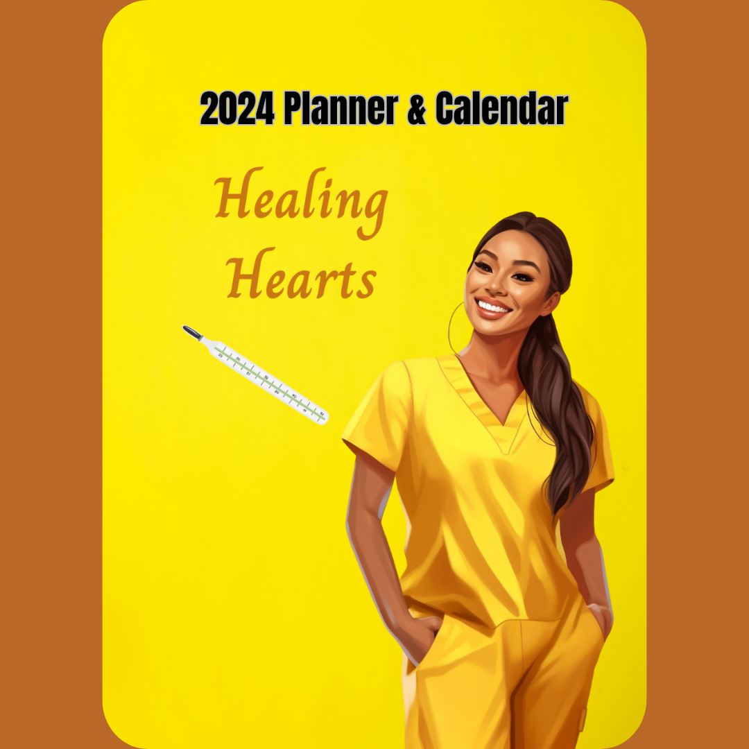 Indigenous Woman With Braids Healing Hearts (Nurses) 2024 Calendar/Planner