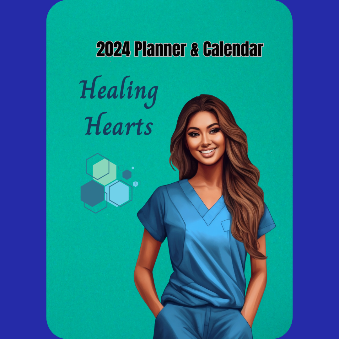 Latina Nurse Healing Hearts (Nurses) 2024 Calendar/Planner (Digital Download)