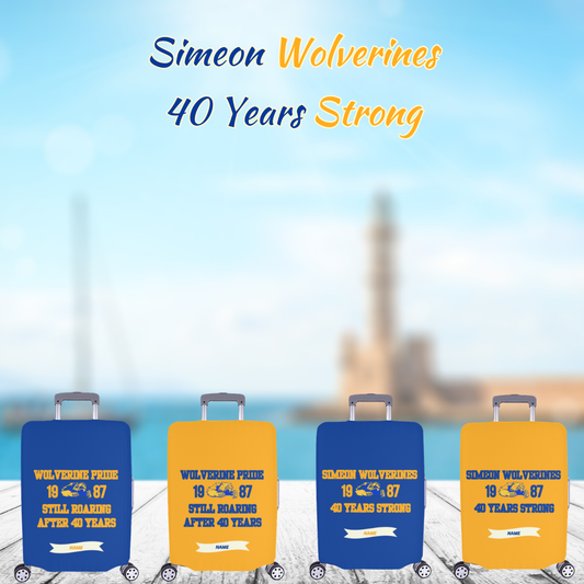 Simeon Wolverines 40th Reunion Luggage Covers – Blue