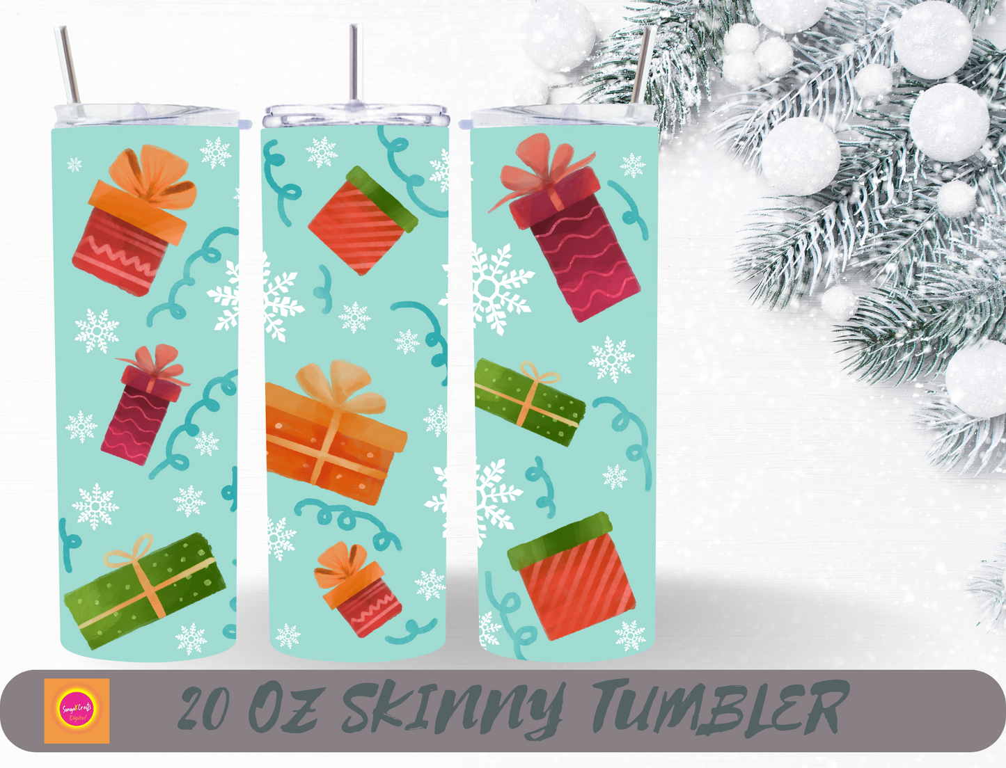 Festive Christmas 20 oz Tumblers