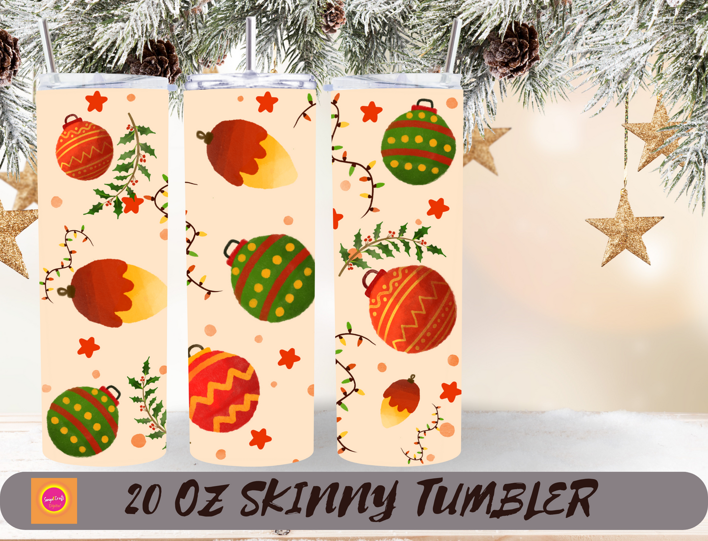 Festive Christmas 20 oz Tumblers