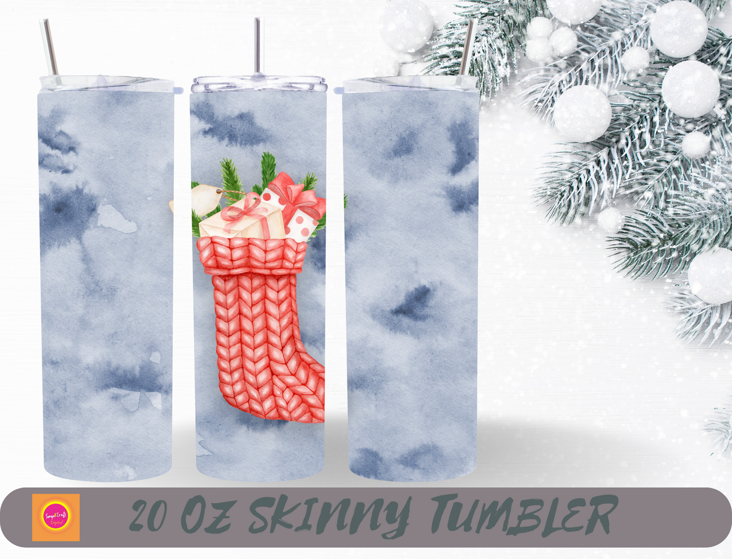 Festive Christmas 20 oz Tumblers