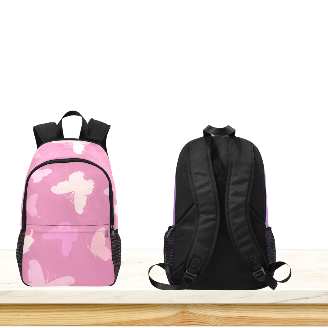 Pink Butterflies Custom-Designed Backpack