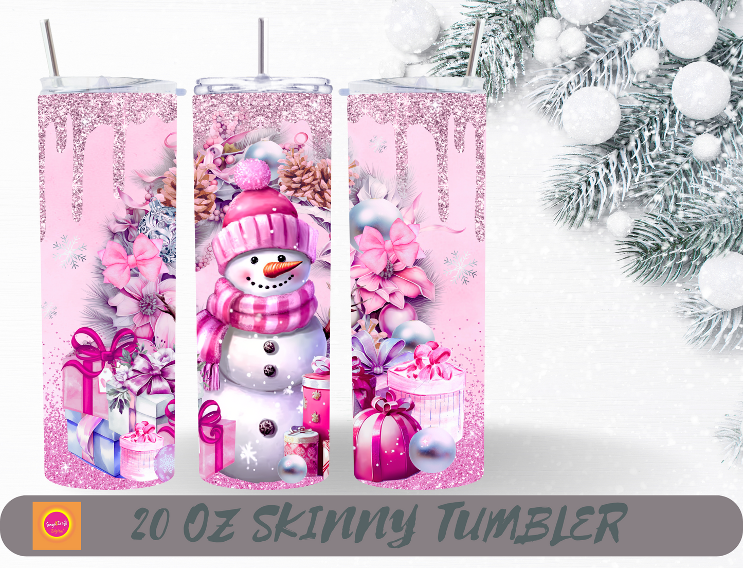 Festive Christmas 20 oz Tumblers