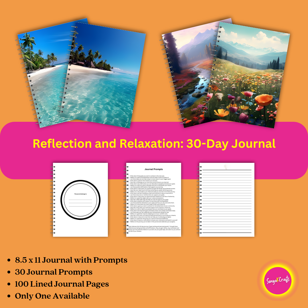 Reflection and Relaxation PLR Journal Template (8.5 x 11 Size)