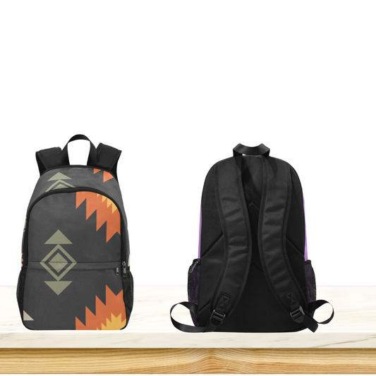 Southwest Vibes (Black, Orange, Gold) Custom-Designed Backpack
