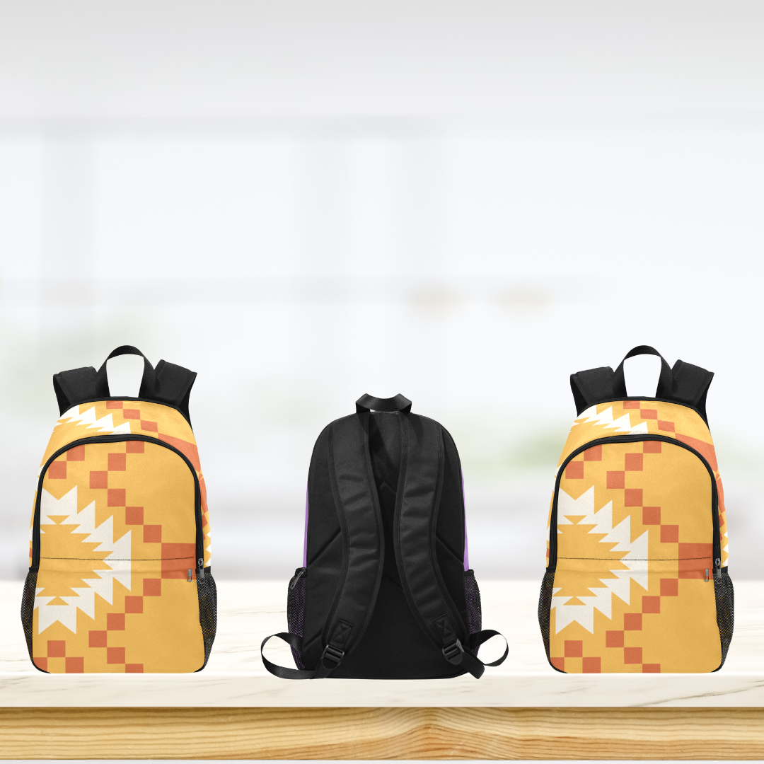 Southwest Vibes (Gold, White, and Burnt Orange) Custom-Designed Backpack