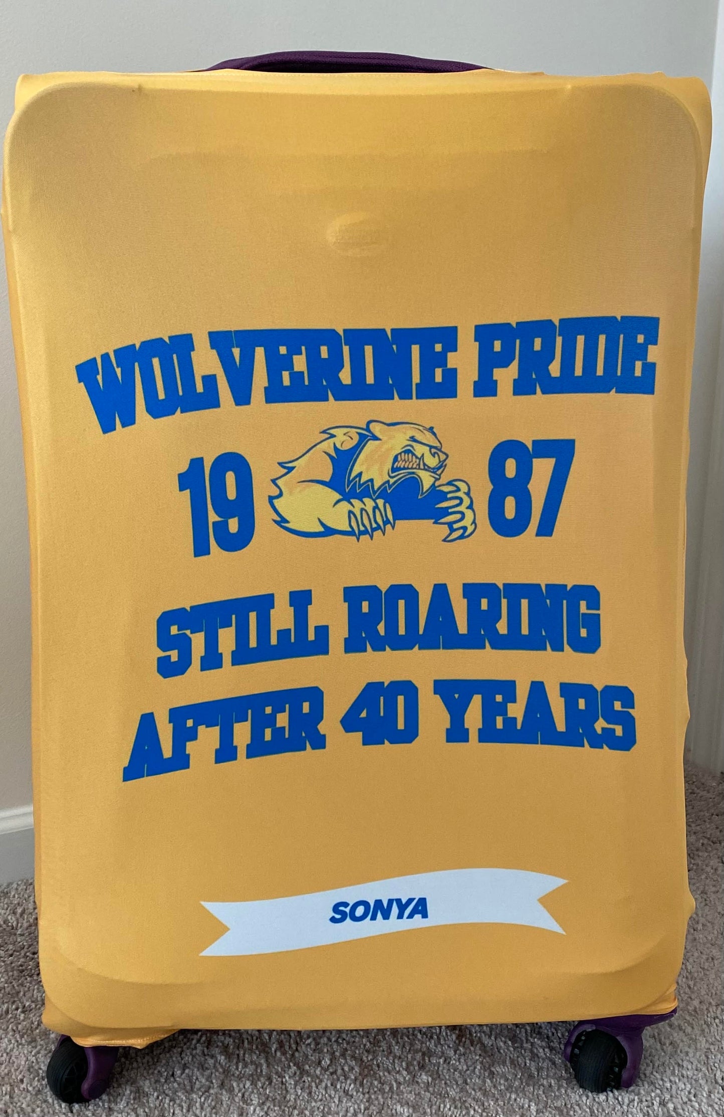 Simeon Wolverines 40th Reunion Luggage Covers –  Gold