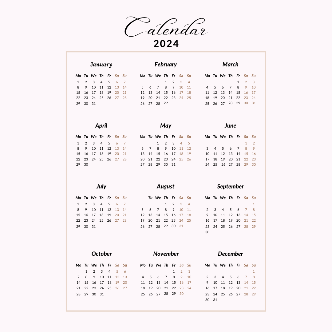 Latina Woman Empowering Shades of Wellness 2024 Calendar/Planner